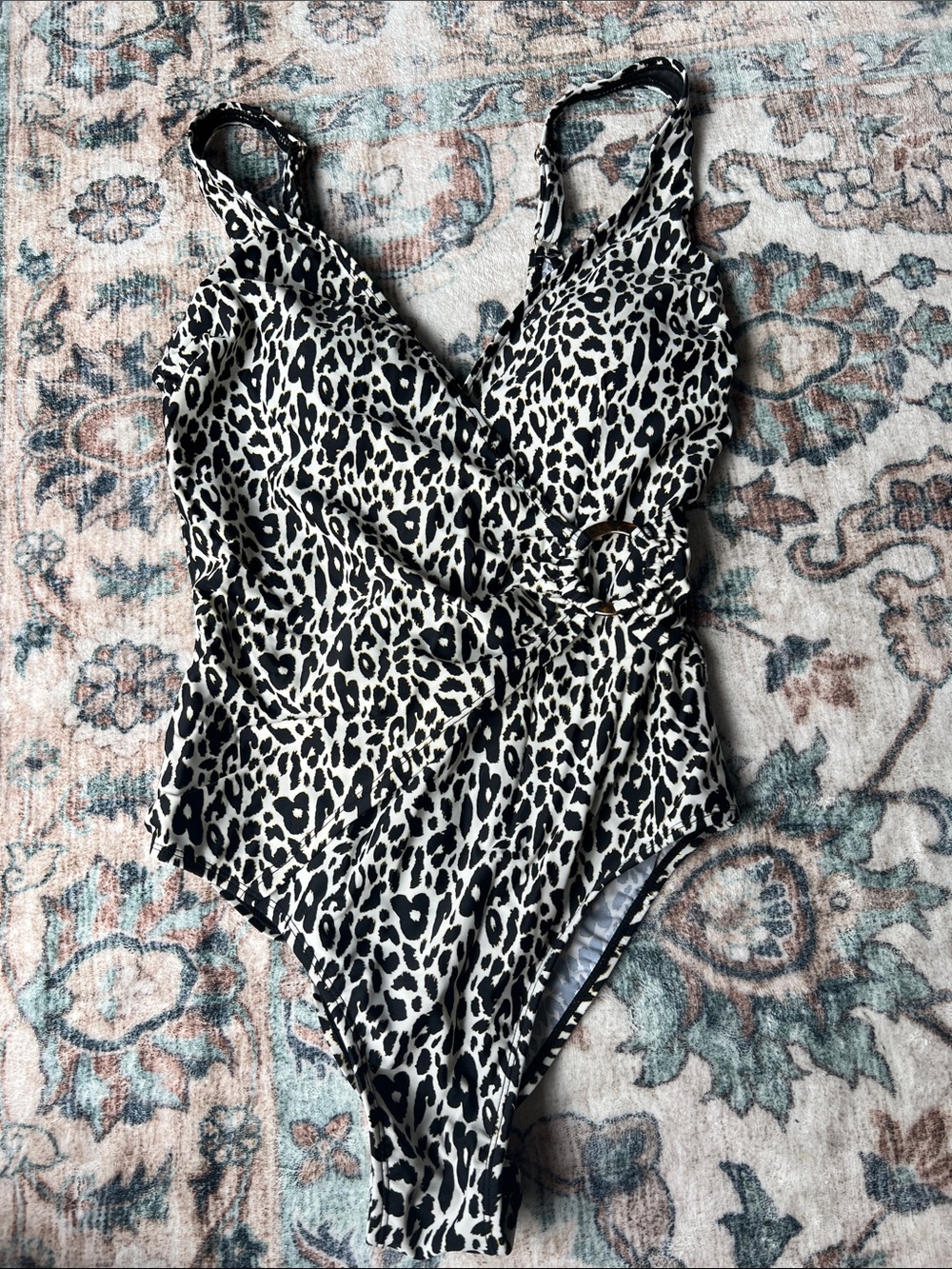 Simon Chang Black & White Leopard Print Kids One-Piece